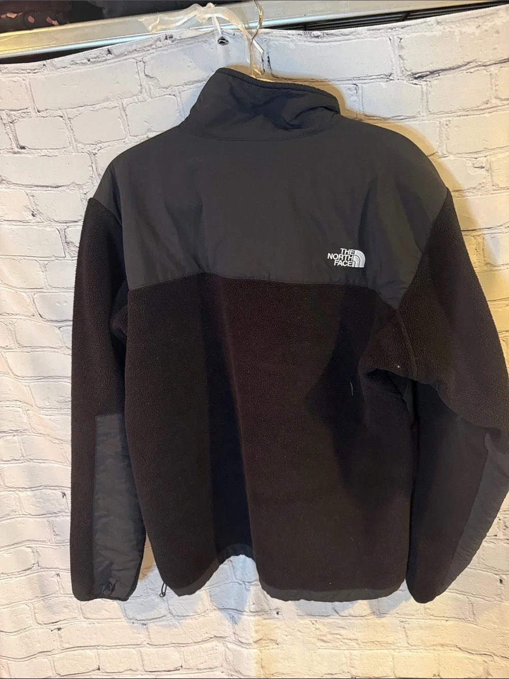 Men's North Face Black Nylon-Panel Fleece Jacket